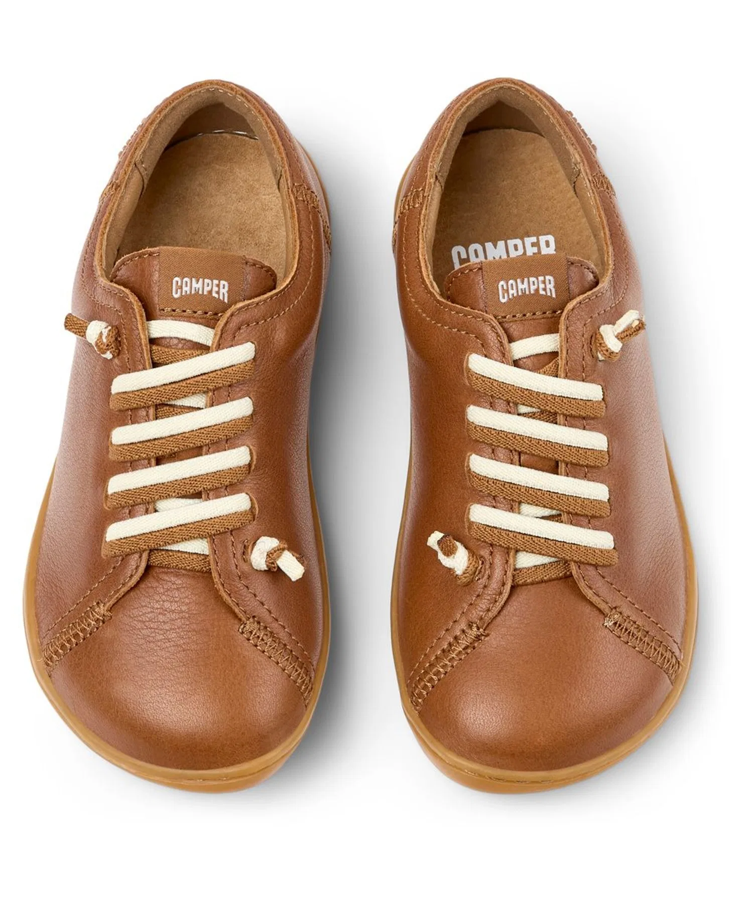 Детские кроссовки из кожи CAMPER PEU CAMI KIDS коричневые — фото 4