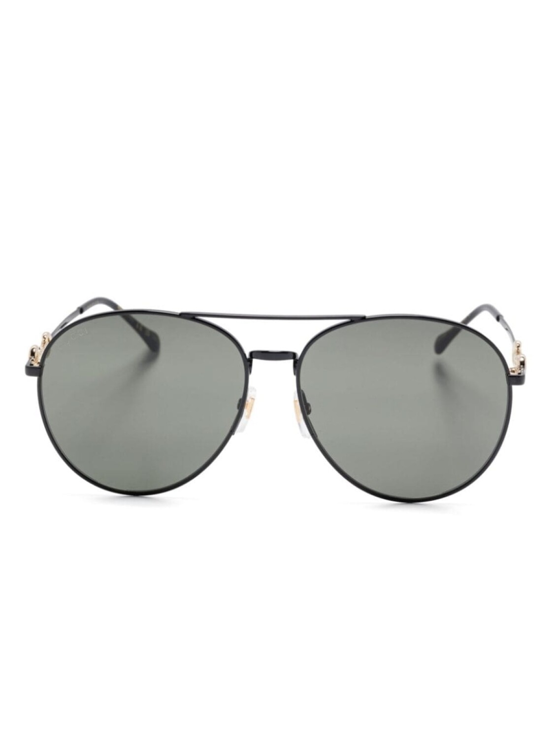 

Gucci Eyewear солнцезащитные очки с отделкой Horesebit, черный