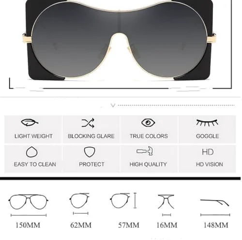 

Модные солнцезащитные очки для женщин 2026 года, солнцезащитные очки для мужчин большого размера, ретро-очки с защитой от УФ-излучения UV400 MTZJH, Black-black