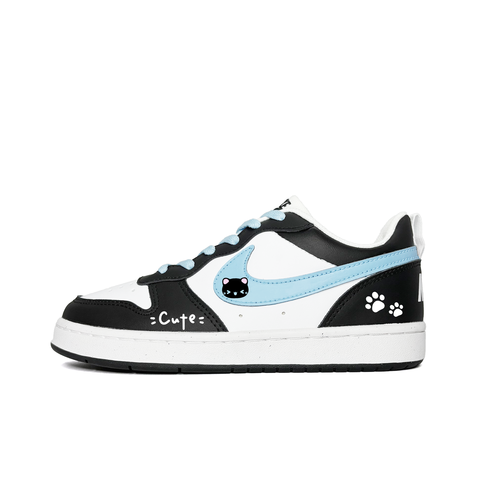 

Nike Court Borough Meow World Slip Resistant Abrasion Resistant Low top Kids' Skateboarding Shoes Blue Black