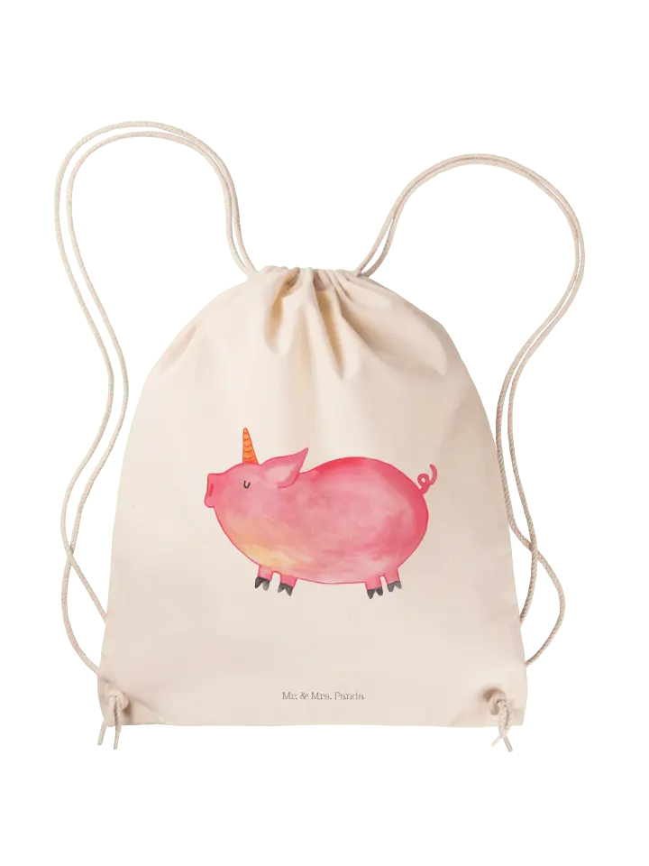 

Спортивная сумка Mr & Mrs Panda Sportbeutel Einhorn Schwein ohne Spruch, кремовый