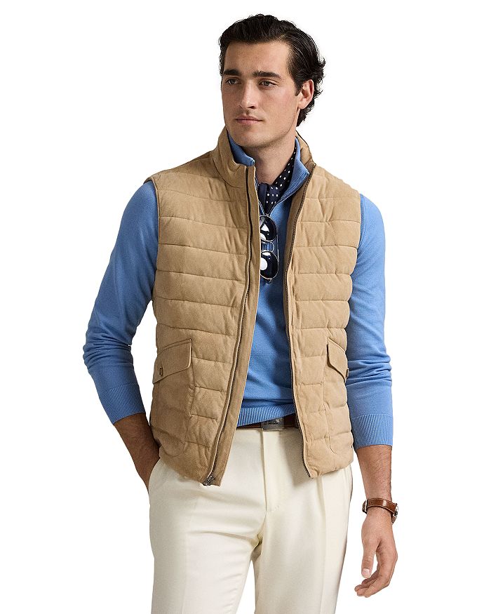 

Стеганый замшевый жилет Polo Ralph Lauren, коричневый/бежевый