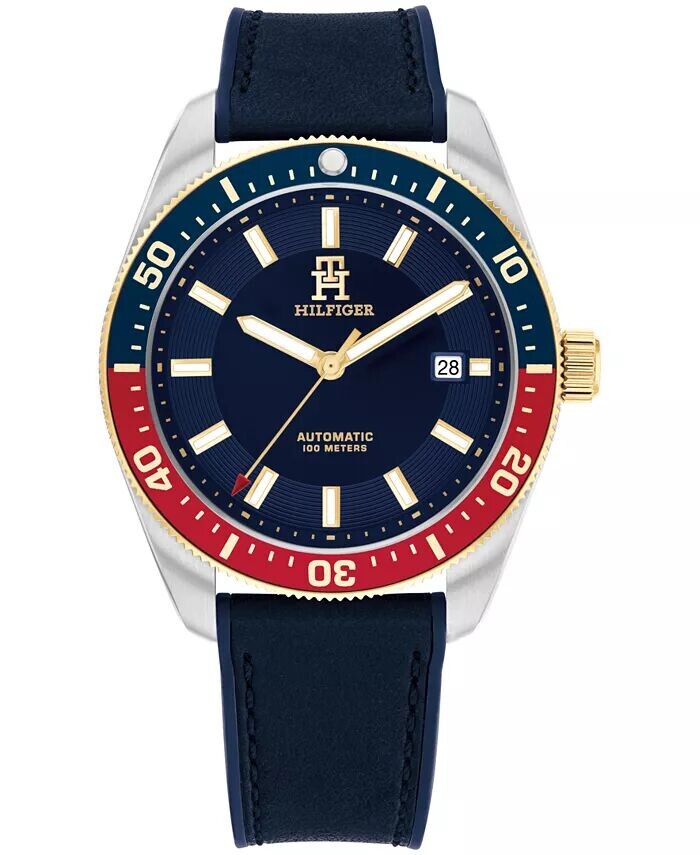 

Мужские кварцевые синие кожаные часы 40 мм Tommy Hilfiger, синий