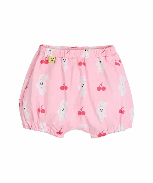 Детский костюм с принтом Cream Bunny, moimoln, топ и брюки, 100% хлопок, розовый — фото 3