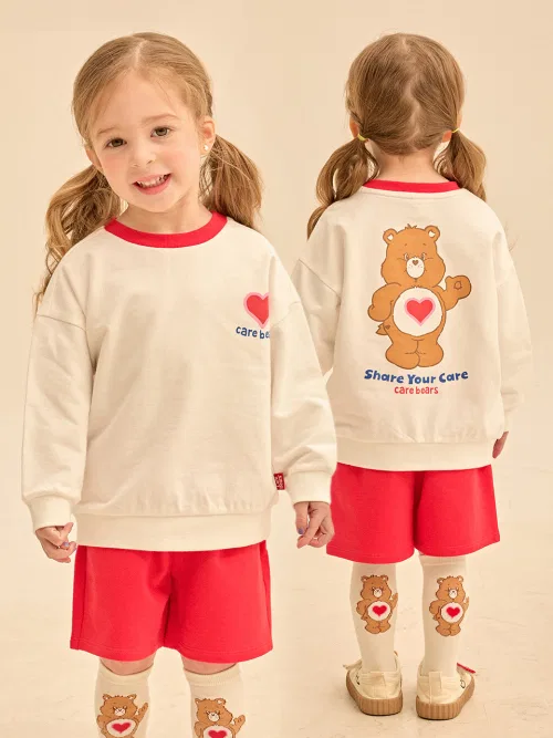 Комплект из футболки и шорт Care Bears с сердцем, красный