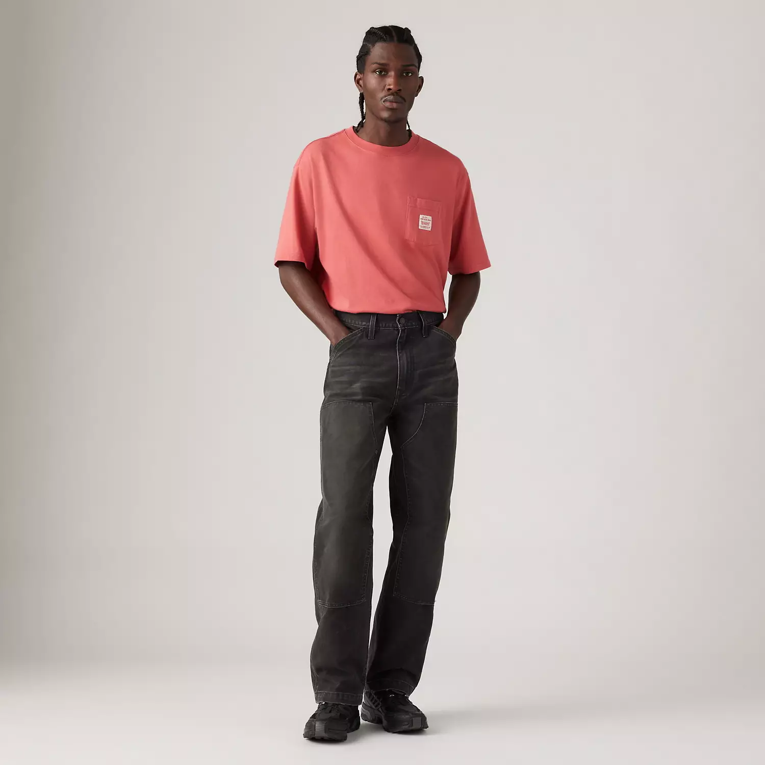 

568 свободные мужские брюки с двойным коленом Levi's, черный