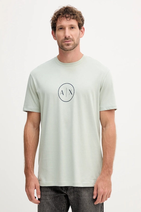 

Хлопковая футболка Armani Exchange, зеленый