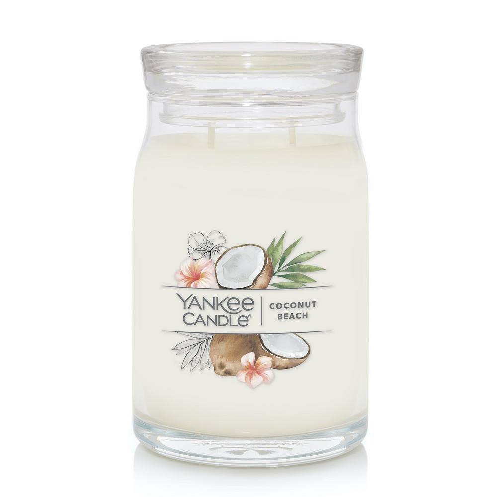 

Yankee Candle Coconut Beach 20 унций. Фирменная большая банка для свечей, белый