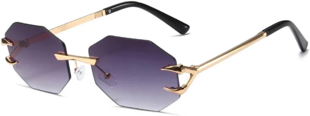 

Солнцезащитные очки с защитой UV400 | Металлическая безободковая оправа | Градиентные линзы в стиле панк | Для женщин и мужчин | Для занятий спортом на открытом воздухе и вождения DSVIGF, Gray