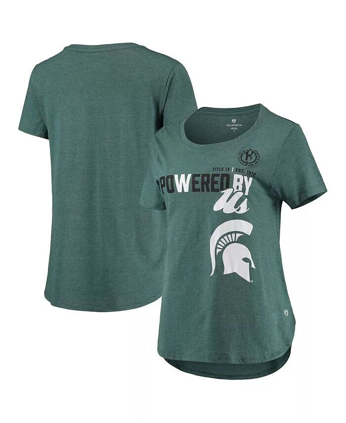 

Женская зеленая футболка с принтом Michigan State Spartans Po Wered By Title IX Colosseum