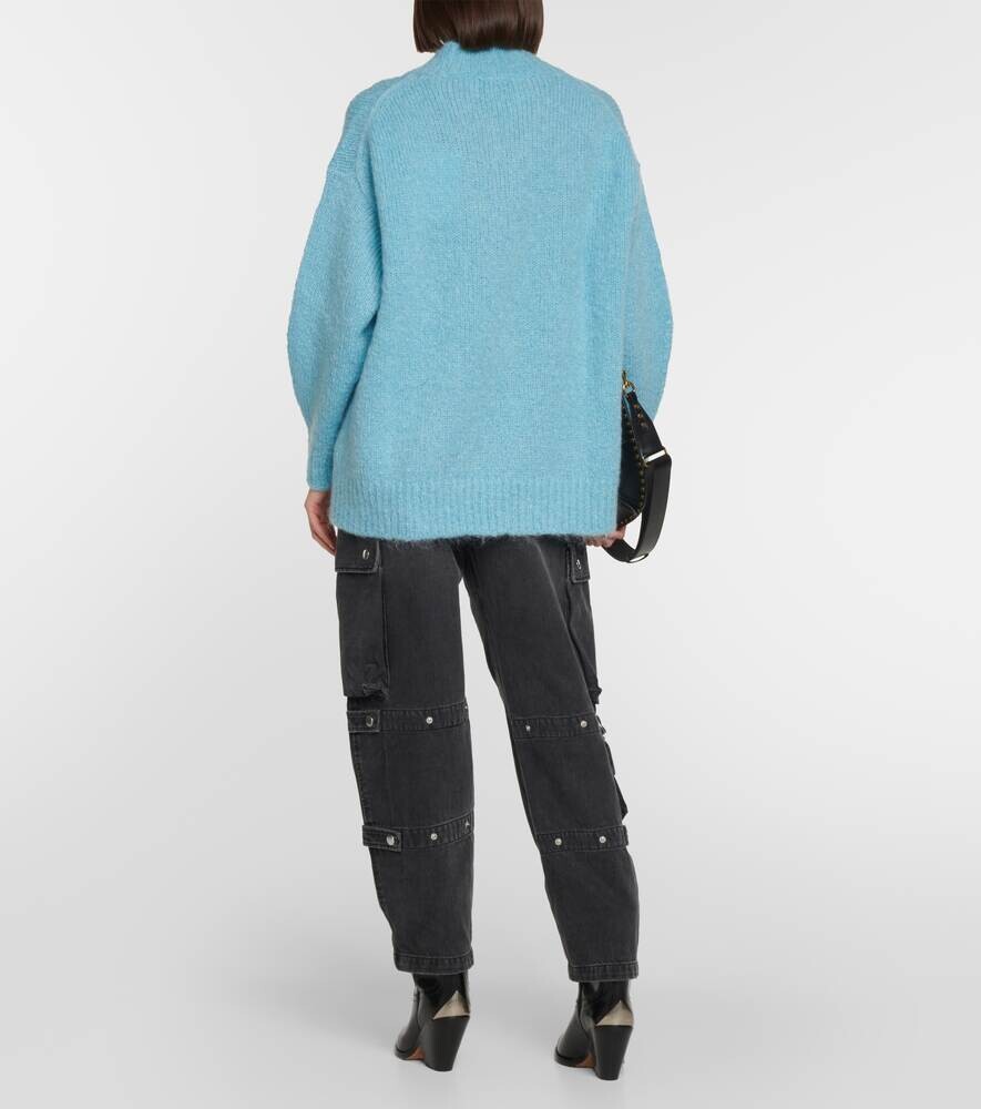 Свитер Idol с воротником из смесового мохера ISABEL MARANT, синий — фото 3