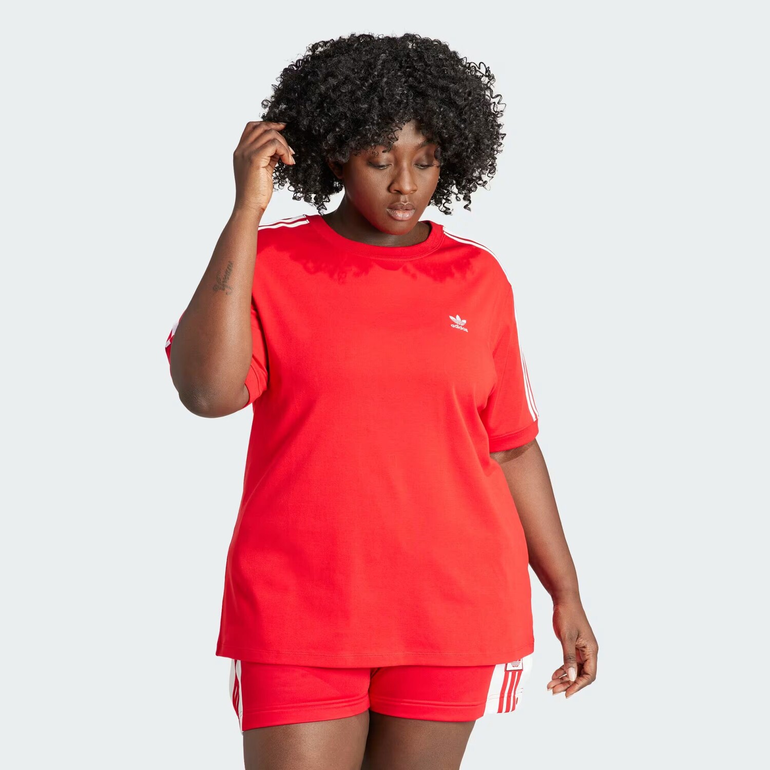 

Детская футболка Adicolor с 3 полосками (большие размеры) Adidas, цвет Better Scarlet