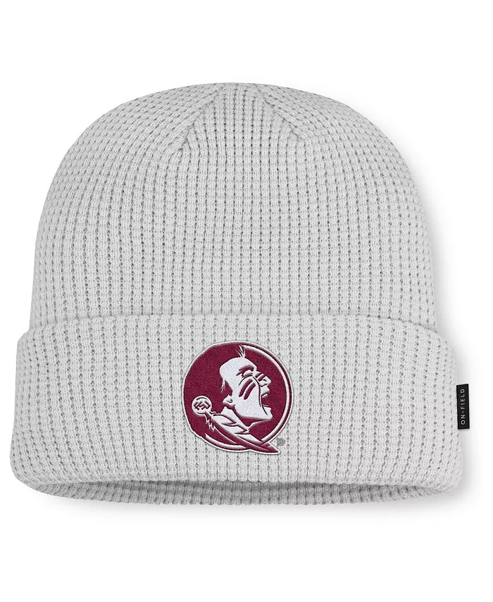 

Мужская серая вязаная шапка Florida State Seminoles 2025 On-Field Utility с манжетой Nike