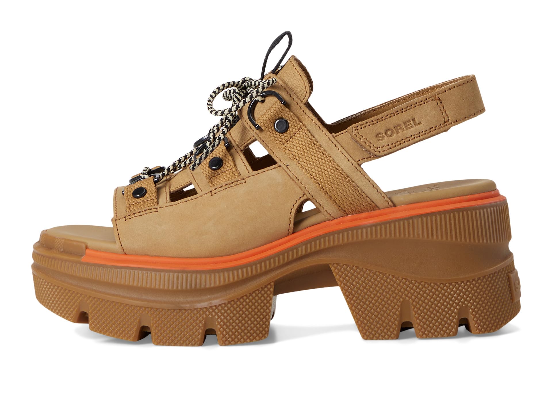 Туфли SOREL Rein Cb Lace Platform, Caribou Buff/Black — фото 4
