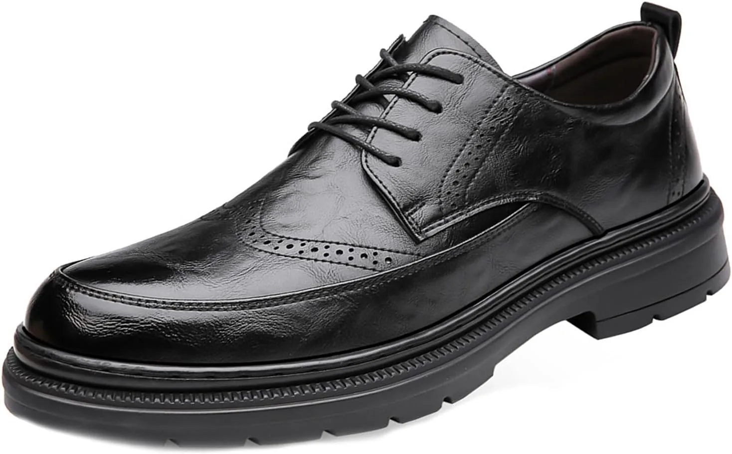 

Мужские оксфорды с крыльями на платформе, классические кожаные туфли с шнуровкой низкого верха, удобные туфли для смокинга, формальные дерби ETORYOOX, черный