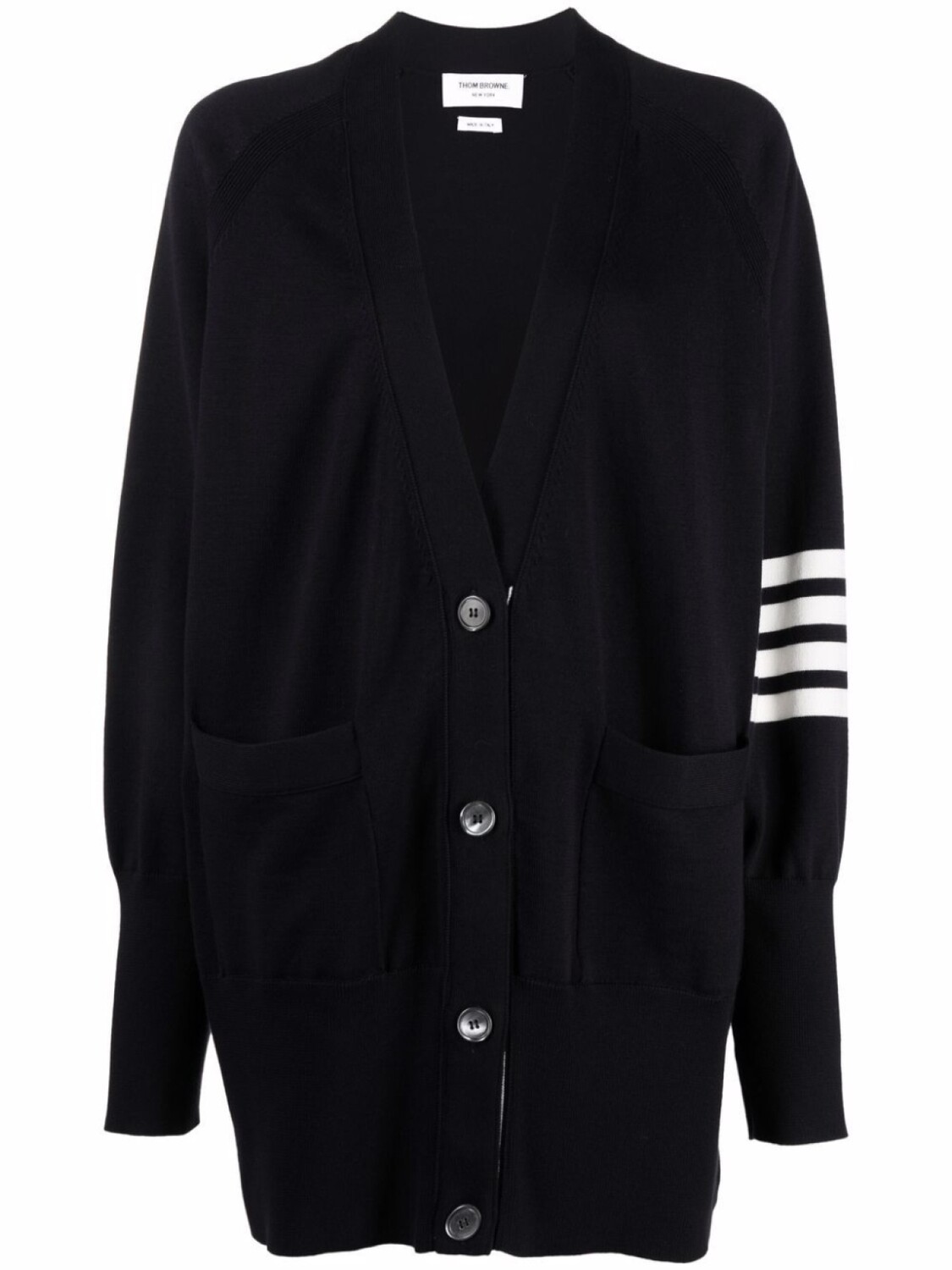

Кардиган с полосками 4-Bar Thom Browne, синий