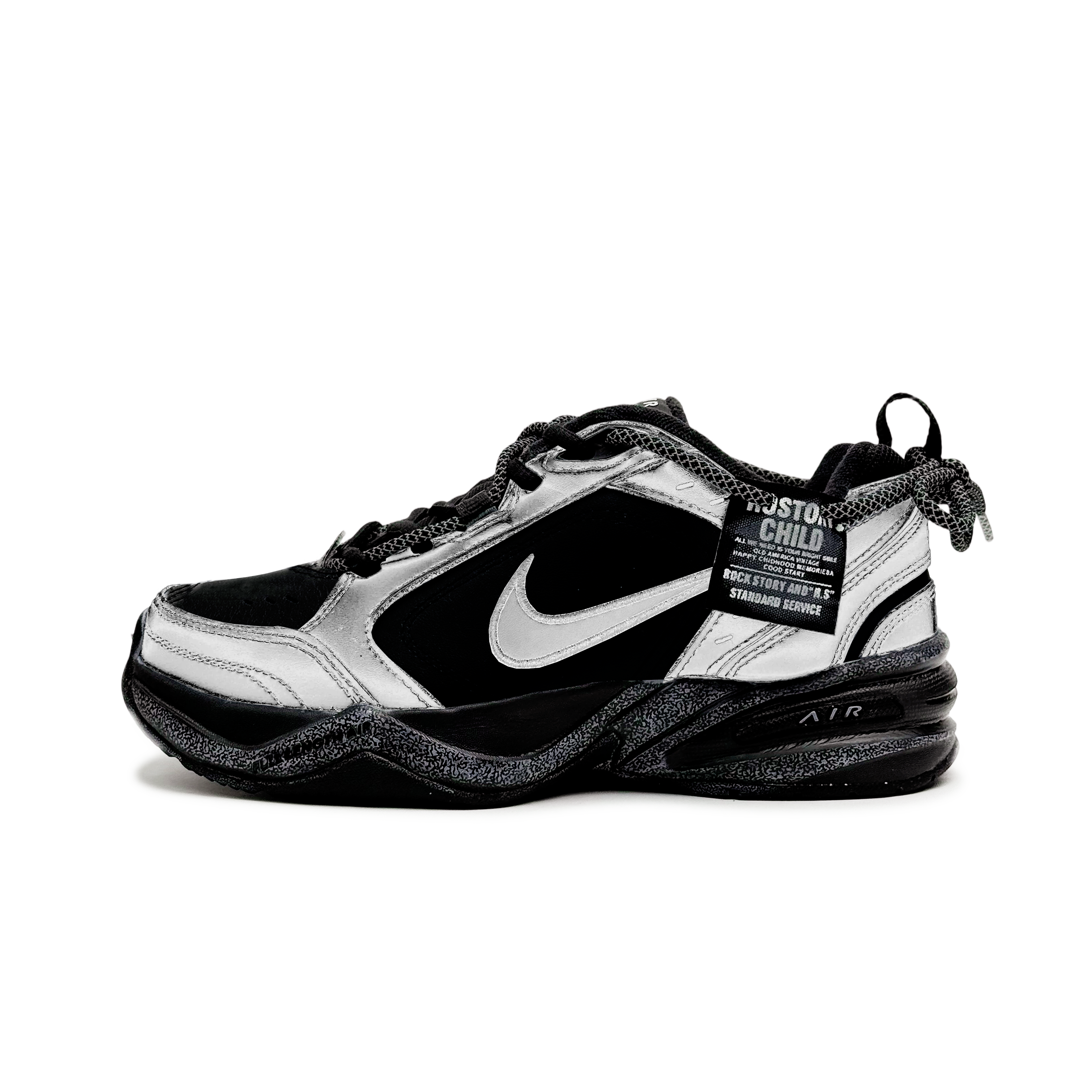 Nike Кроссовки Air Monarch 4 с амортизацией, износостойкие, утепленные, низкие, массивные, Unisex, Black Silver — фото 3
