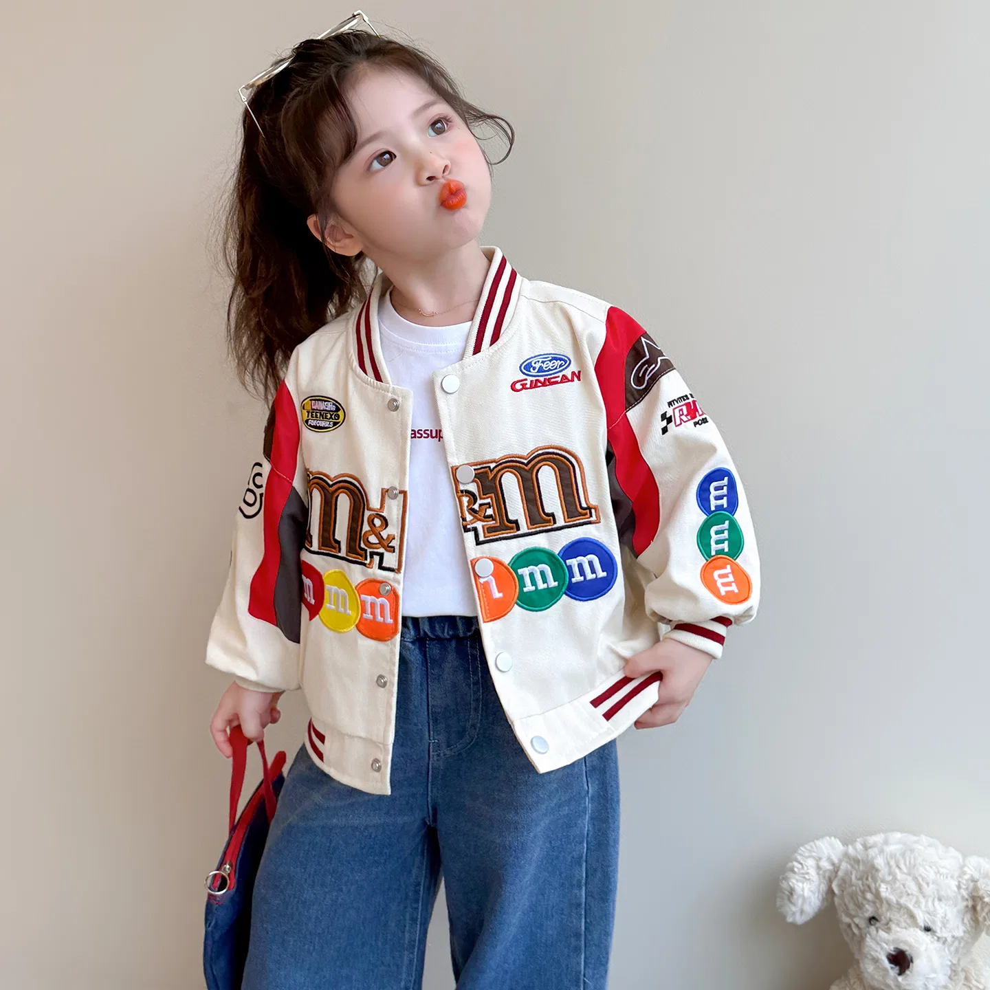 Бейсбольная джерси Disney Kids с вышивкой m&m белая — фото 3