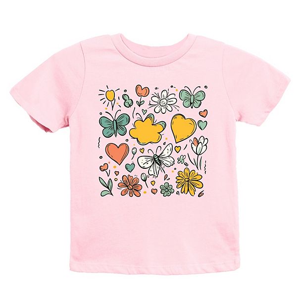 

Футболка с цветами и бабочками The Juniper Shop, Pink