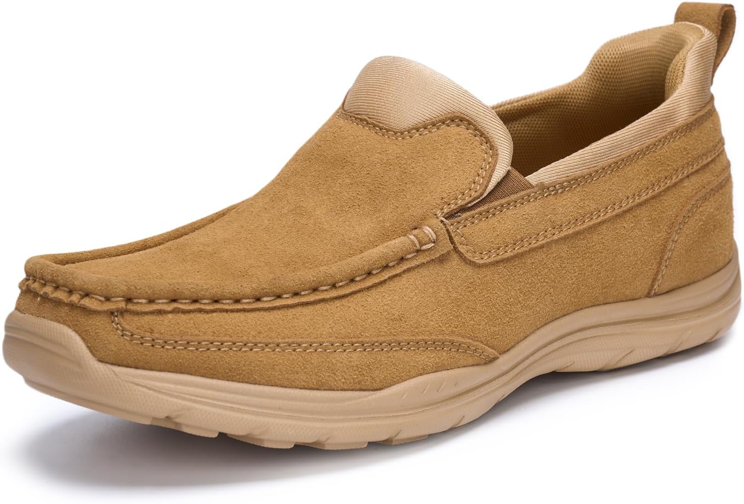 

Мужские слипоны лоферы повседневные обувь без шнурков, удобные кожаные туфли для мужчин с дышащей комфортной посадкой Alasindena, хаки