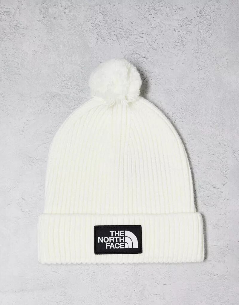 

Белая кепка с помпоном The North Face с нашивкой-логотипом