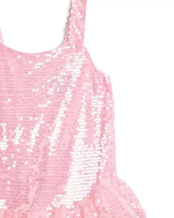 Платье Alanna из сетчатой ткани с пайетками - для маленького ребенка, для ребенка постарше Bardot, Pink — фото 2