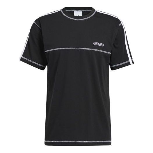 

Футболка originals ribbed round neck short sleeve black Adidas, черный