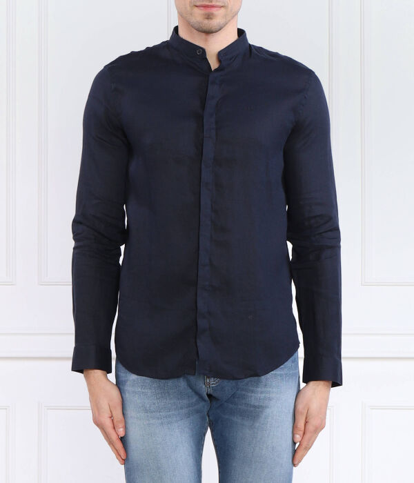 

Льняная рубашка Regular fit Armani Exchange, синий