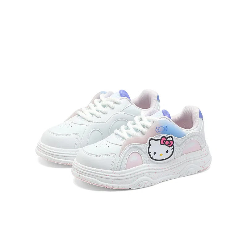 Кроссовки Hello Kitty износостойкие, с эффектом пружинистости, дышащие, легкие, амортизирующие, на платформе Sanrio, Beige Pink Purple — фото 4