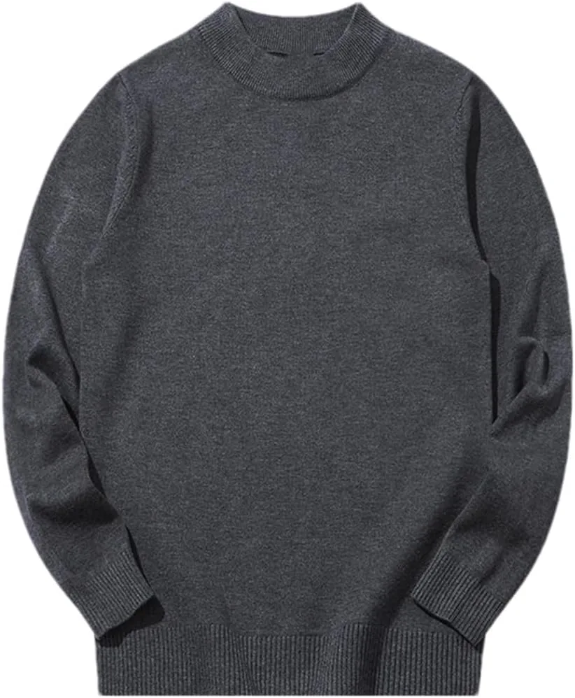 

Осенне-зимский воротник-стойка, теплый модный однотонный шерстяной свитер мужской slim вязаный повседневный пуловер