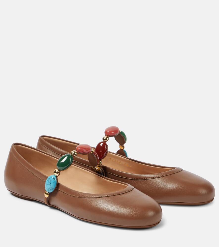 Туфли-лодочки Shanti с отделкой из кожи Gianvito Rossi, Cuoio