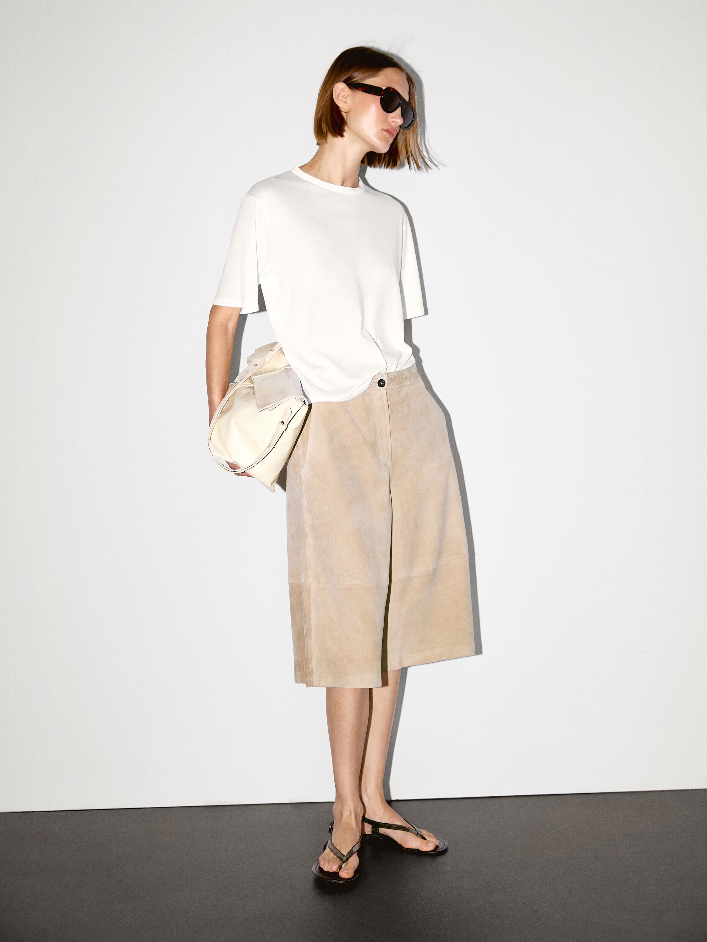 

Футболка с коротким рукавом из 100% хлопка Massimo Dutti, белый