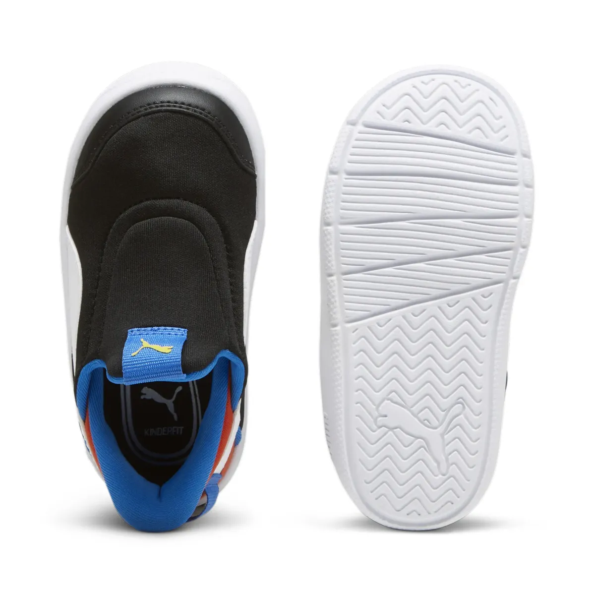 Кроссовки PUMA "COURTFLEX V3 SLIPTECH INF", для малышей, цвет Puma Black- Puma White-Redmazing — фото 4