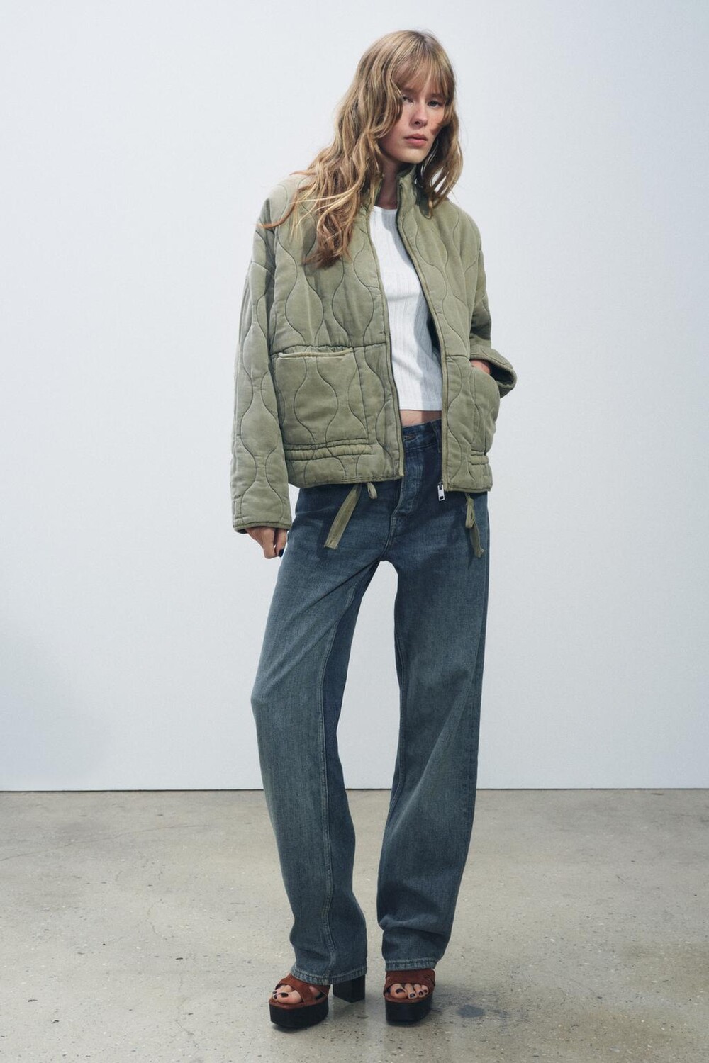 

Стеганая куртка ZARA, мята