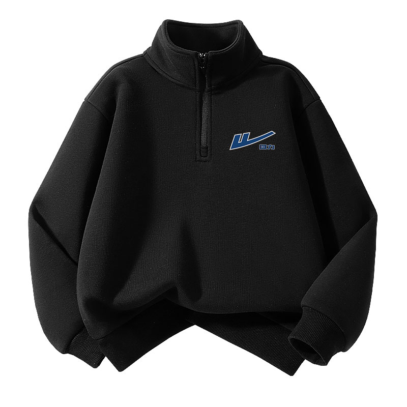 

Детский свитшот с воротником стойкой WARRIOR, черный/h серебро edge синий logo k