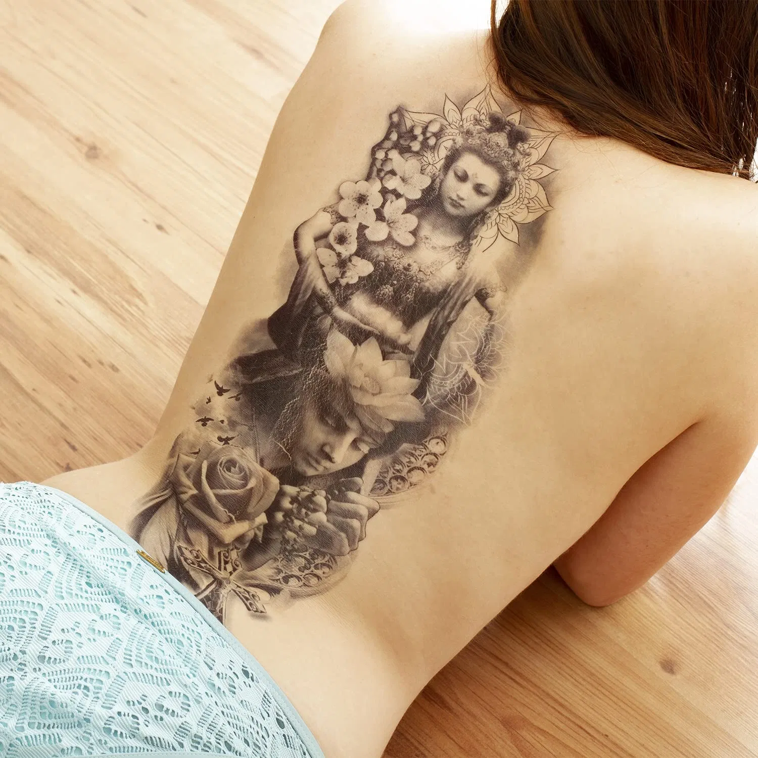 Набор XXL временных татуировок с религиозными мотивами (2 шт.) Tattoodrucker