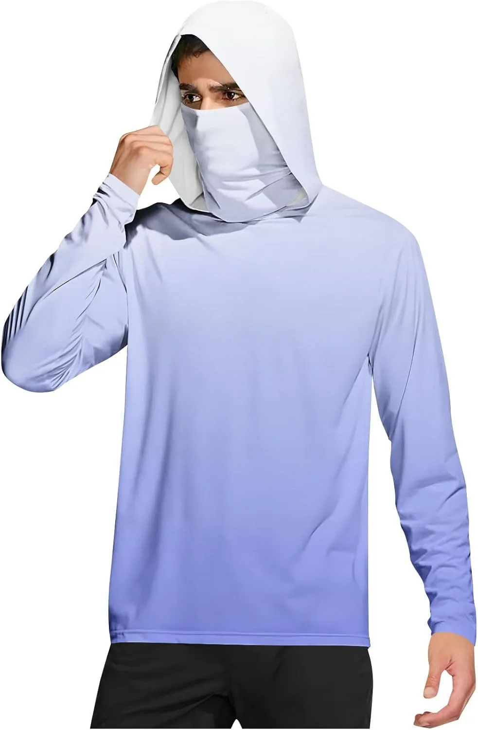 

Мужская толстовка с капюшоном и маской UPF 50+ для рыбалки и походов