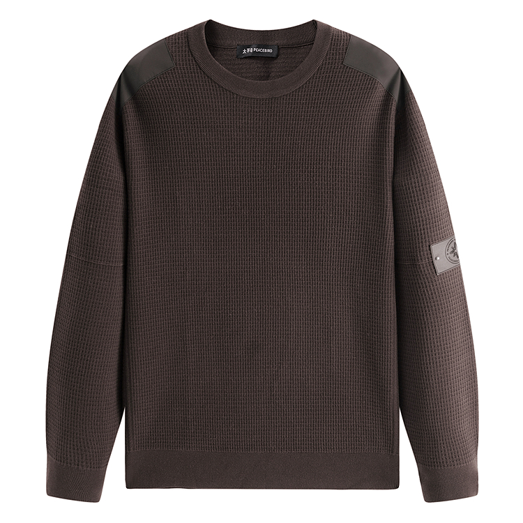 

PEACEBIRD MEN Свитер мужской Chocolate 1 с круглой горловиной