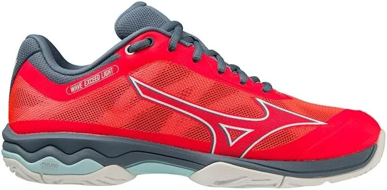 Теннисные кроссовки Mizuno Unisex Wave Exceed Light Ac, Fiery Coral 2 White China Blue — фото 2