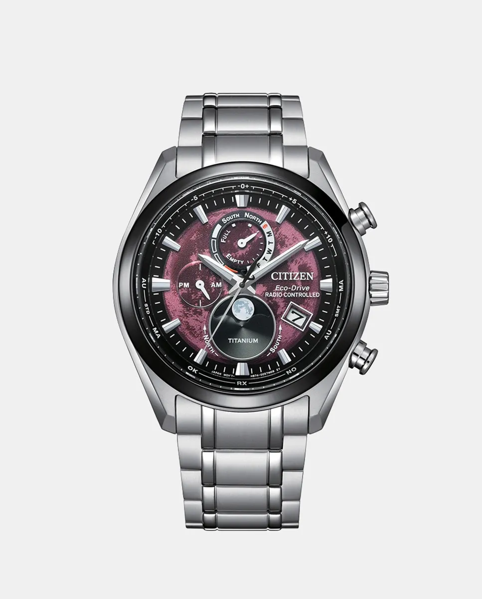 

Tski-yomi Moonphase BY1018-80X Супер титановые радиоуправляемые мужские часы Citizen