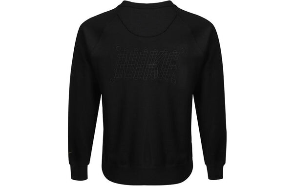 Толстовка Nike Sportswear Front Swoosh Casual Sports Crew-neck 'Black Red', черный — фото 2