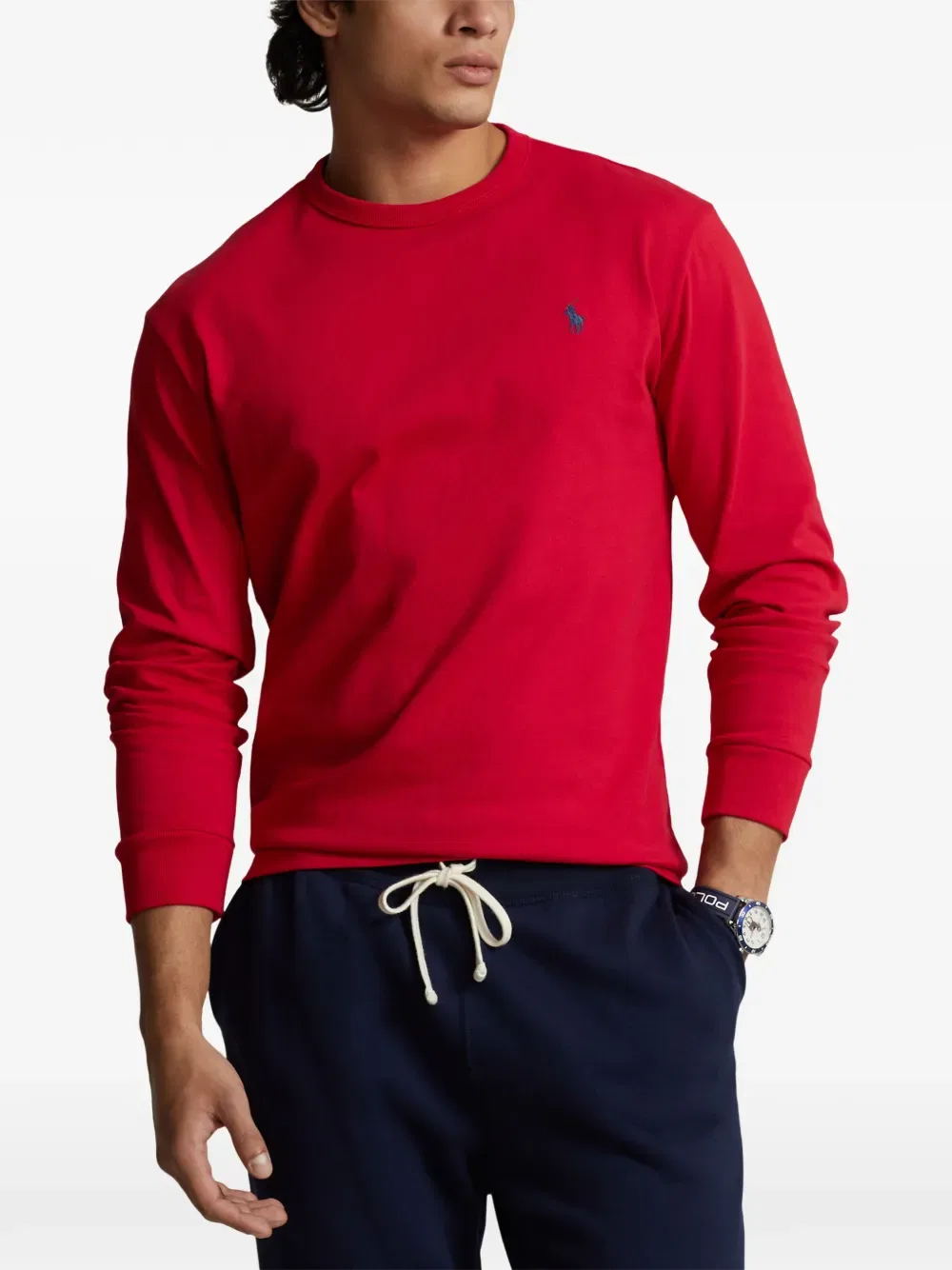 Футболка с длинными рукавами и вышитым логотипом Polo Ralph Lauren, красный — фото 3