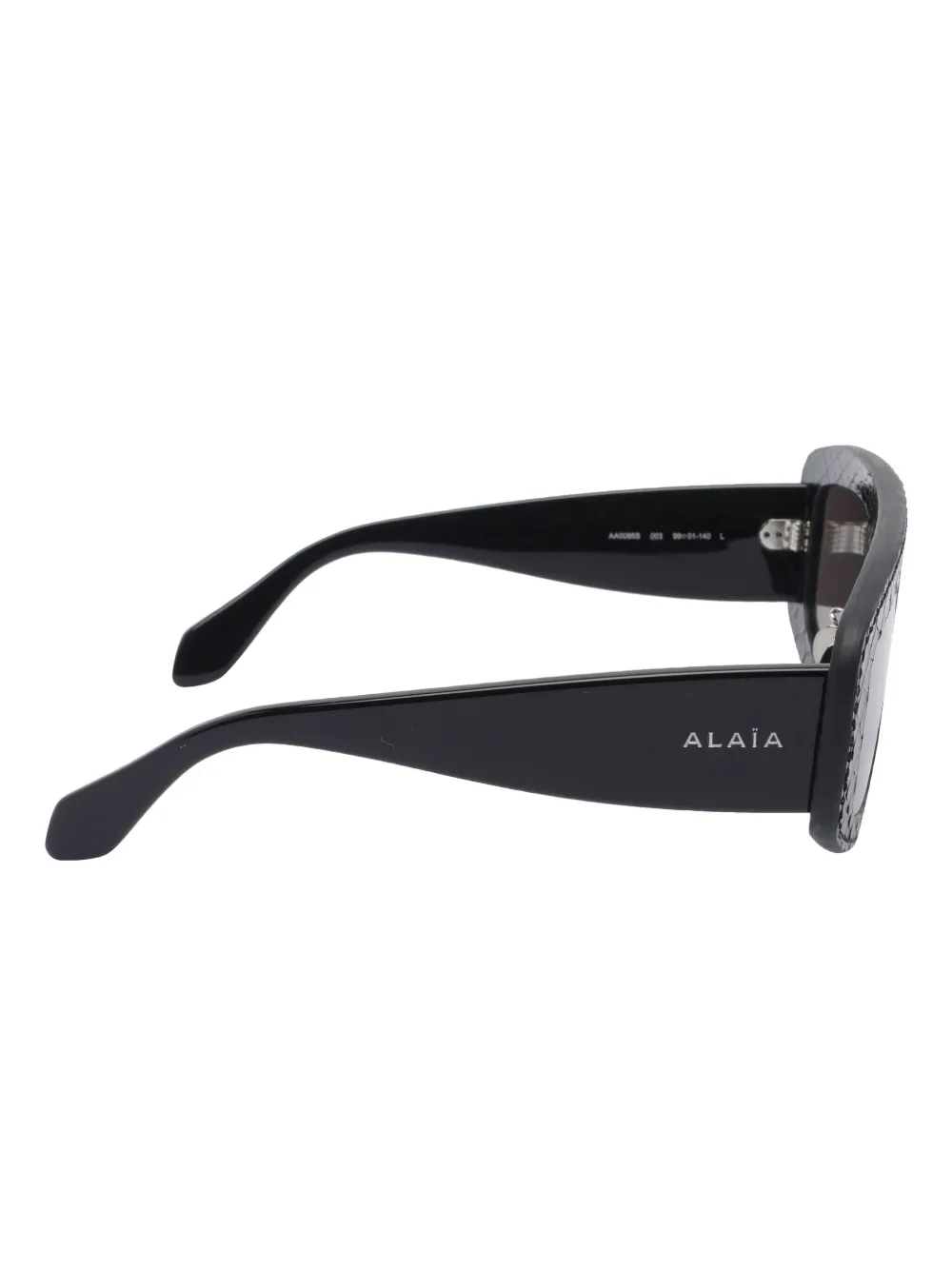 Геометрические солнцезащитные очки с кожаной отделкой Alaïa, черный — фото 3