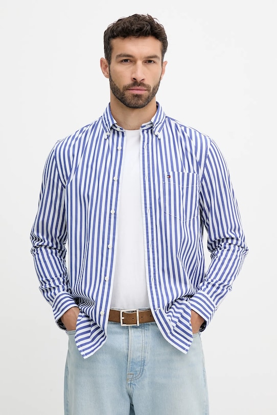 

Хлопковая рубашка Tommy Hilfiger, фиолетовый