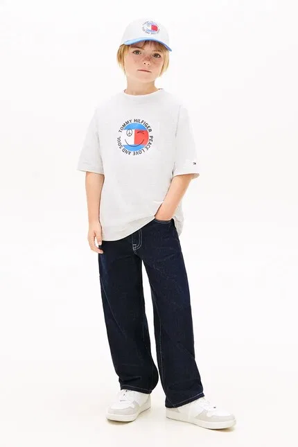 Футболка с логотипом Tommy Hilfiger, серая — фото 3