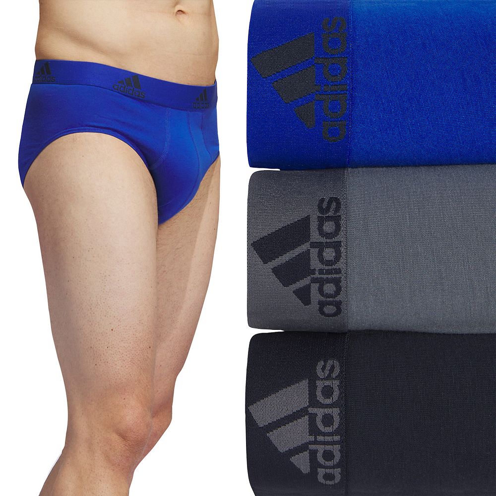 

Мужские хлопковые эластичные трусы adidas (3 пары) Adidas, цвет Royal Blue Gray Legend