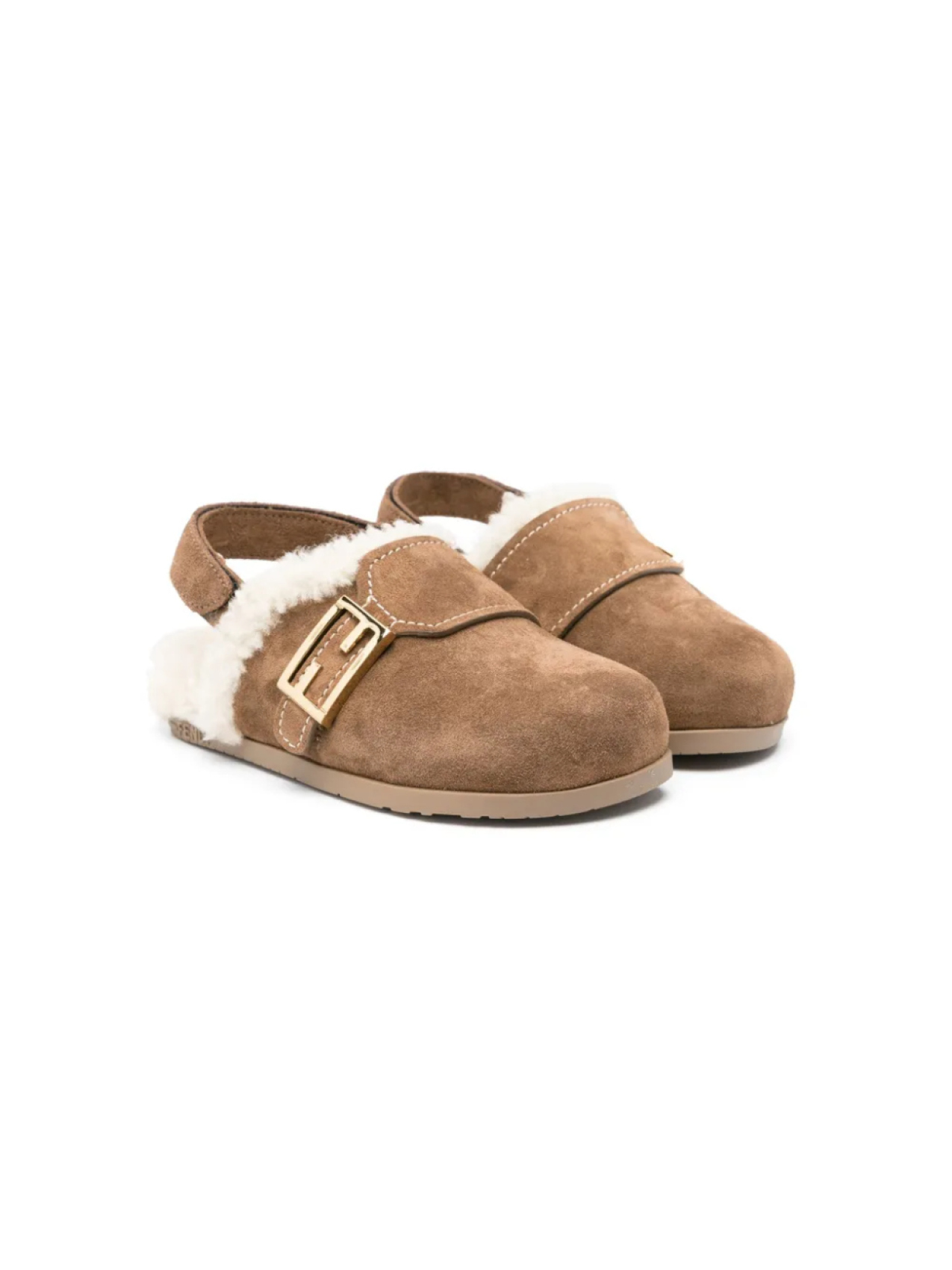 

Сандалии с логотипом FF Fendi Kids, коричневый