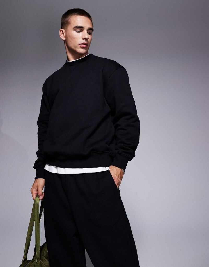 

Черный тяжелый свитшот оверсайз ASOS DESIGN