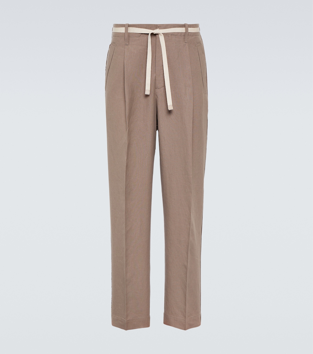

Льняные прямые брюки Zegna, Dark Taupe
