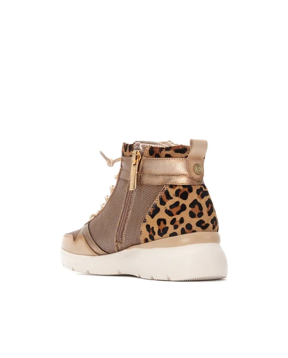 Кожаные ботинки для женщин на шнурках с боковой молнией Carmela, бежевый — фото 4